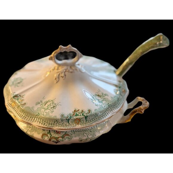 VTG Johnson Bros Covered Dish  China with Serving Ladle England - Picture 1 of 16